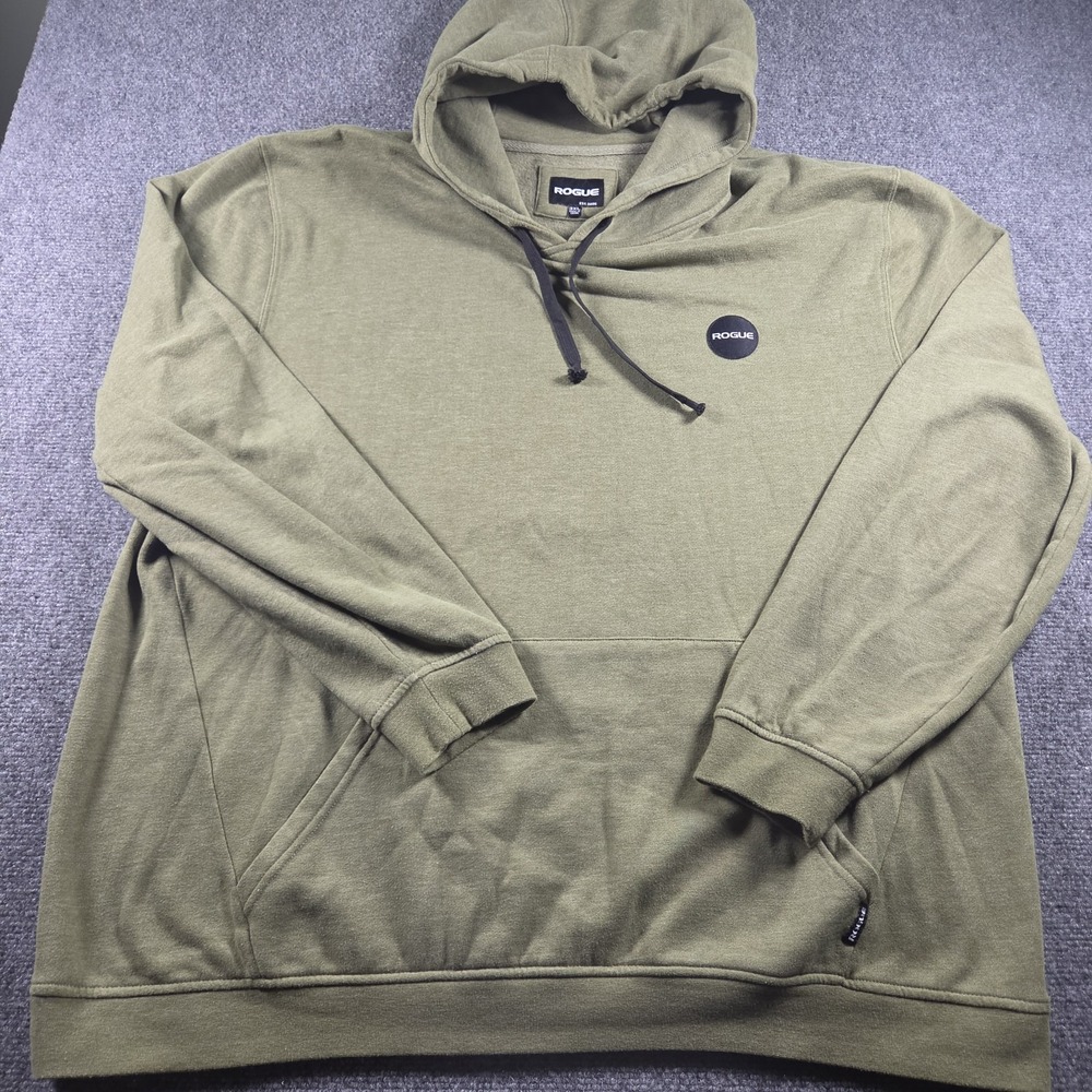 Rogue Fitness Hoodie Sweatshirt Mens Size 3XL Green Pullover Fleece Workout USA